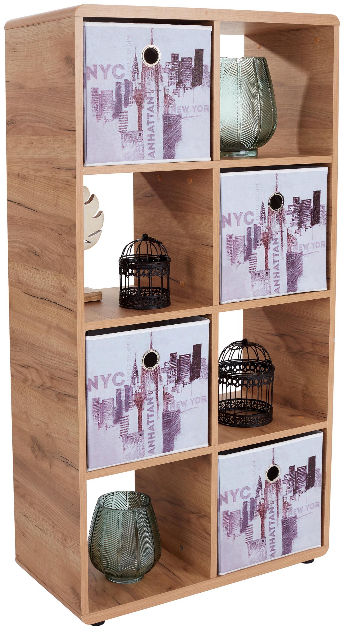 Etajeră Fontana FTR01 - culoare lemn stejar, Modern, material pe bază de lemn (73,2/145/35cm) - Modern Living