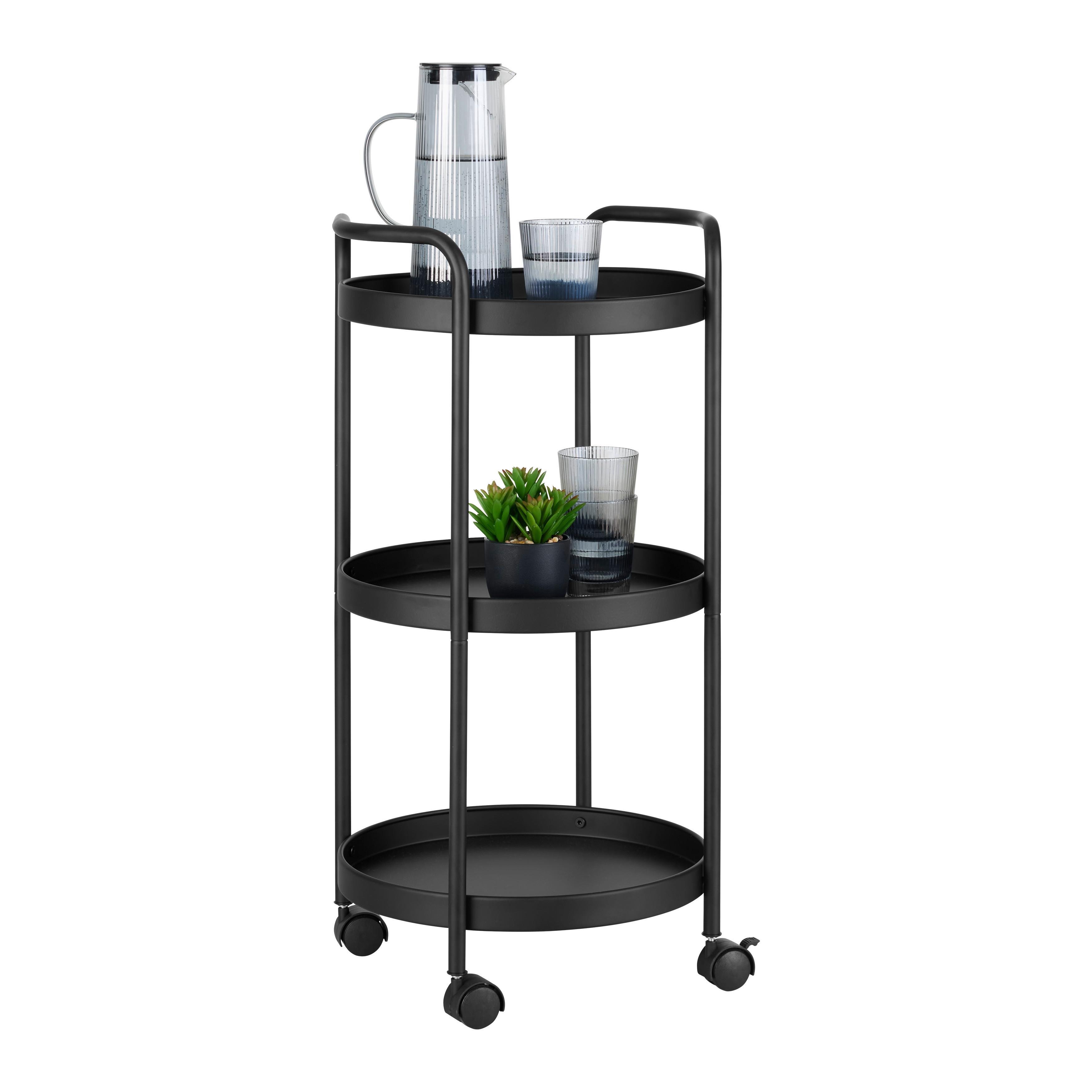 SERVERINGSVAGN JUSTUS -EXKLUSIV- - svart, Modern, metall/plast (39,5/72,5/35,5cm) - Mömax