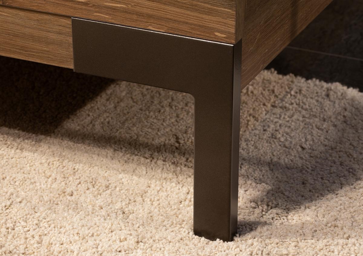 Bettanlage Barea ca. 180x200 cm Grau/Eiche dunkel - Eiche dunkel/Dunkelgrau, MODERN, Holzwerkstoff/Textil (180/200cm) - Rauch Möbel