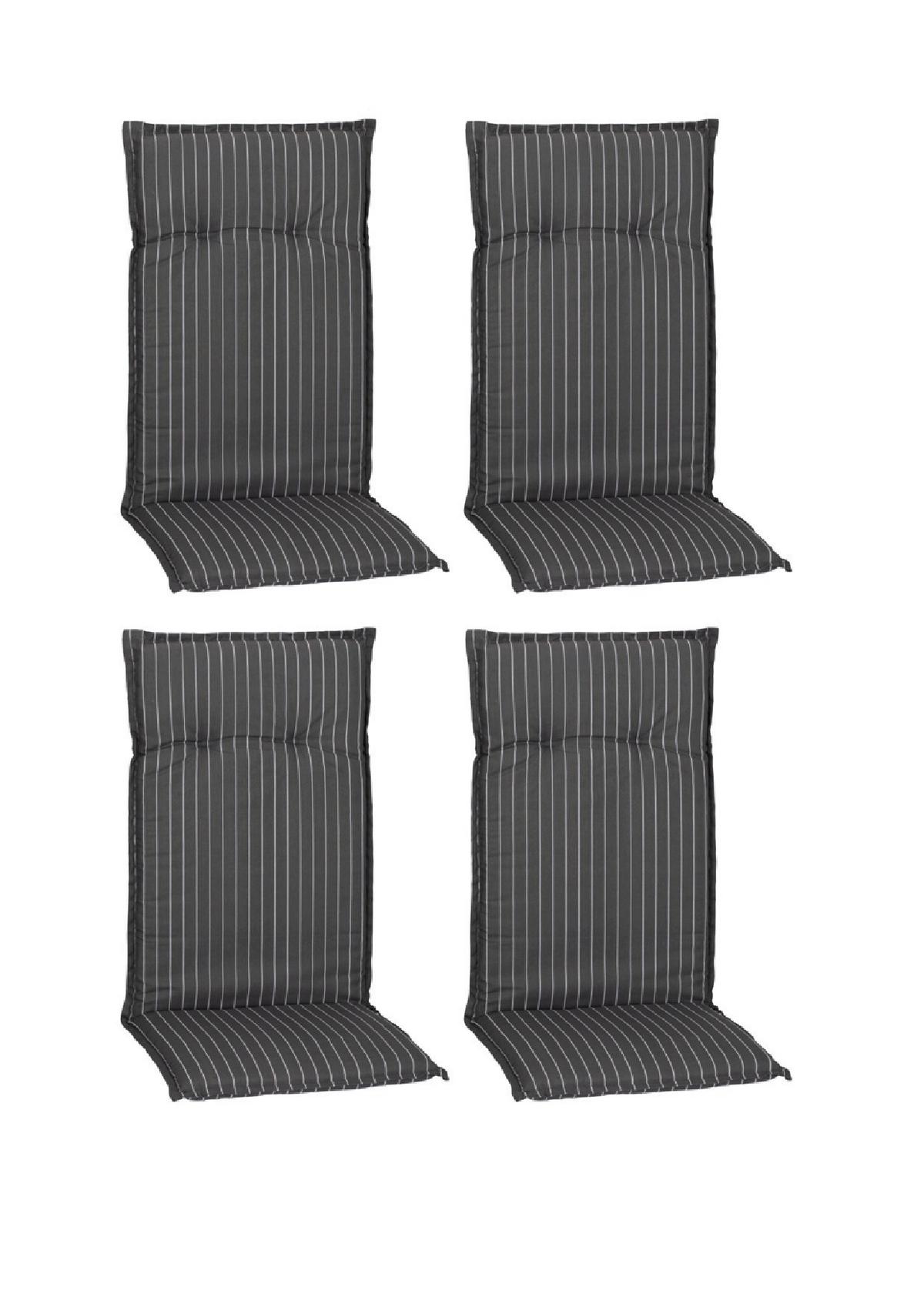 Hochlehner Auflagen Belm 4er-Set ca. 118x50cm Grau/Weiß - Weiß/Grau, Basics, Textil (118/50/6cm) - Gardenson