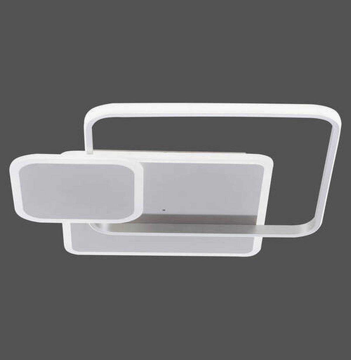 LED-Deckenleuchte Emilio in Silberfaben max. 50 Watt - Silberfarben, Design, Kunststoff/Metall (55/55/8cm) - Paul Neuhaus