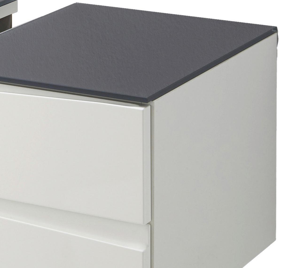 Waschbeckenunterschrank Shape ca. 80x33x47cm Weiß/Grau - Weiß Hochglanz/Grau, MODERN, Glas/Holzwerkstoff (80/33/47cm) - MID.YOU