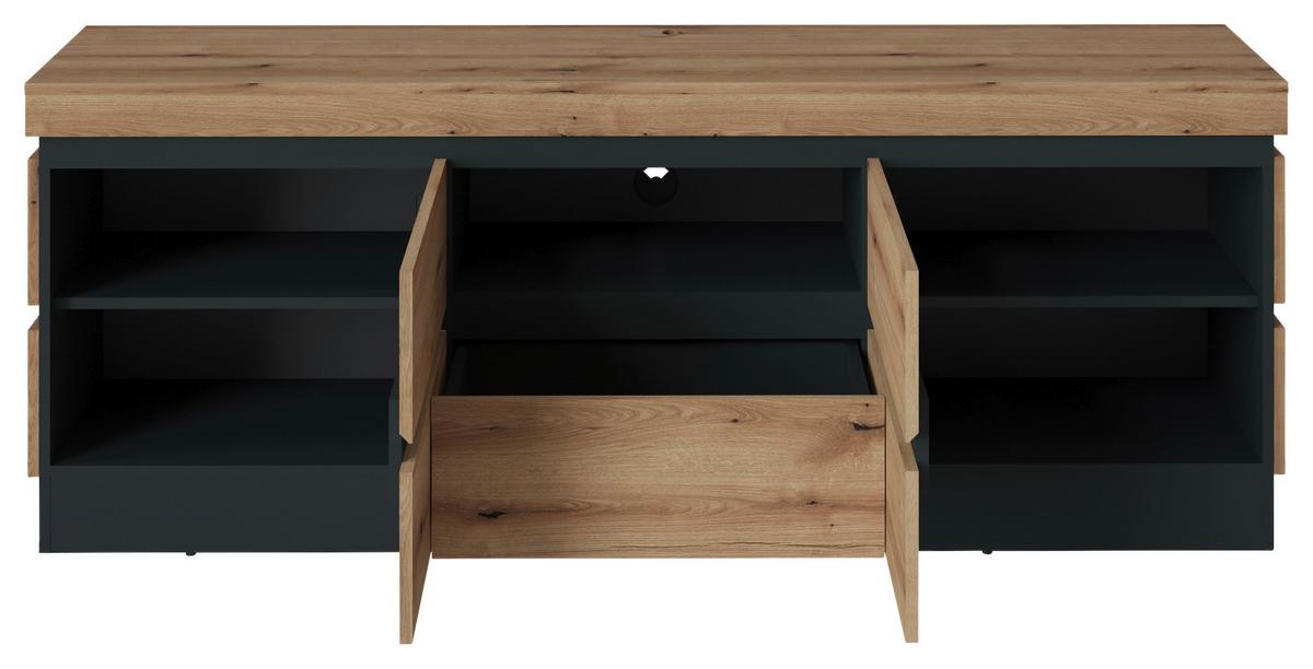 Tv Komoda Corte - siva/boje hrasta, Trend, drvni materijal/plastika (180,2/68/45cm) - Modern Living