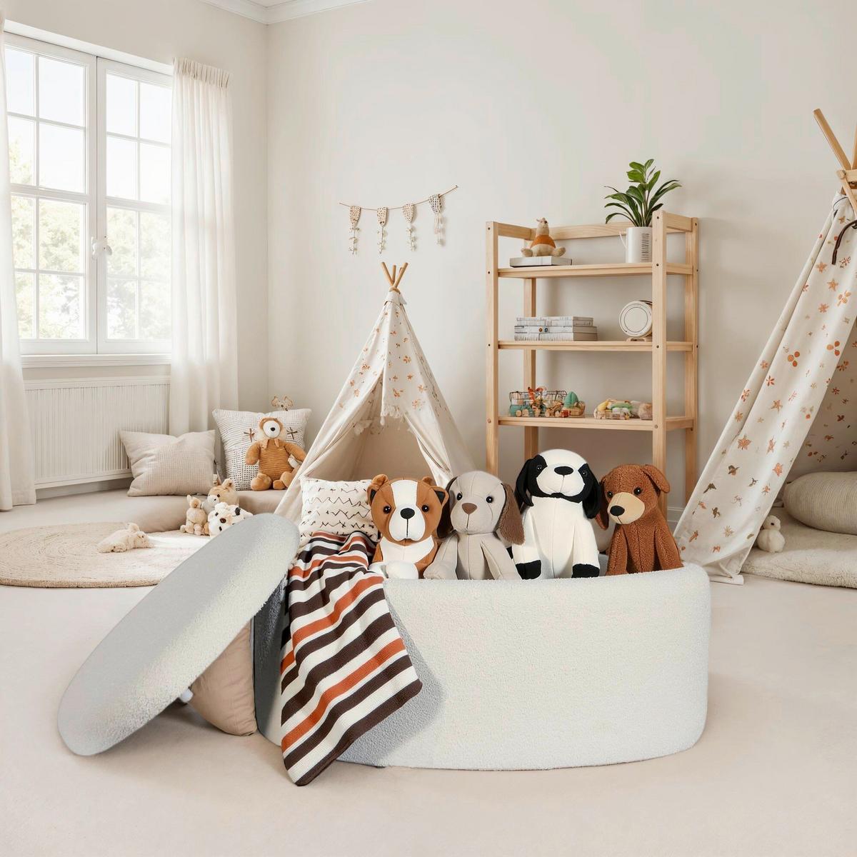 HOCKERBANK HOCKER STOFF - Creme, Design, Textil (81/40/62cm) - MID.YOU