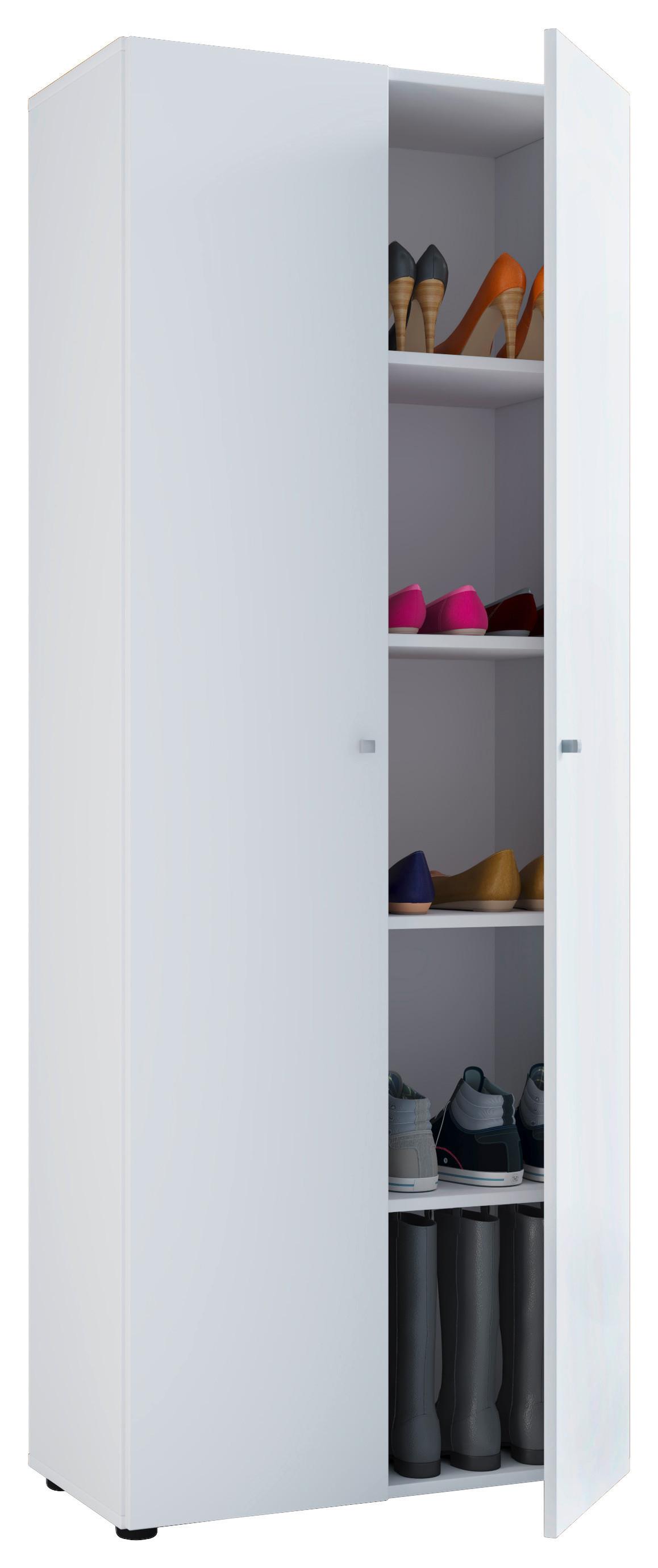 Mehrzweckschrank Vandol ca.70x178x40cm Weiß - Silberfarben/Schwarz, Basics, Holzwerkstoff/Kunststoff (70/178/40cm) - MID.YOU