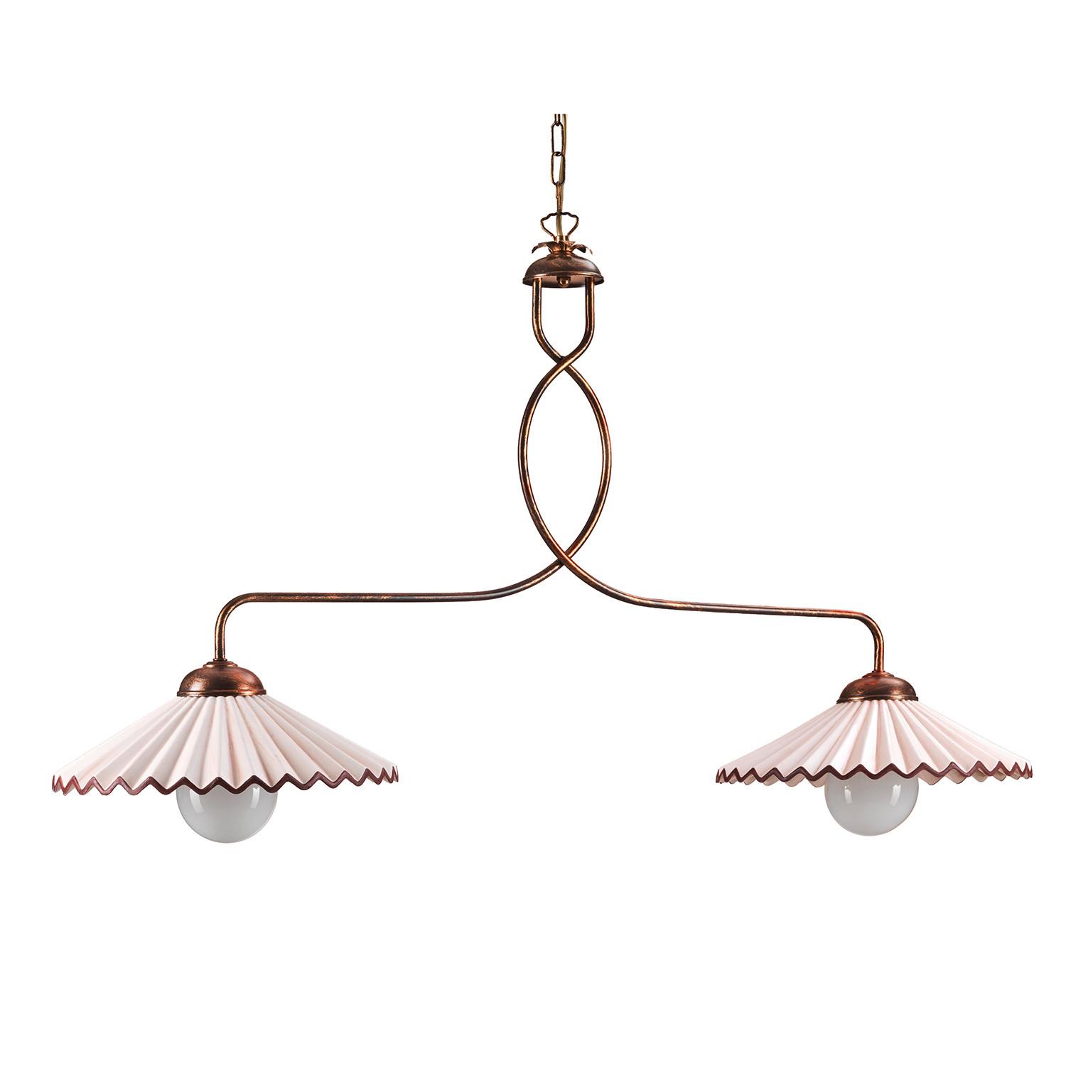 Kronleuchter Rosina Bernstein/Bronze max. 22 Watt - Bernsteinfarben/Bronzefarben, KONVENTIONELL, Keramik/Metall (100/32/115cm)