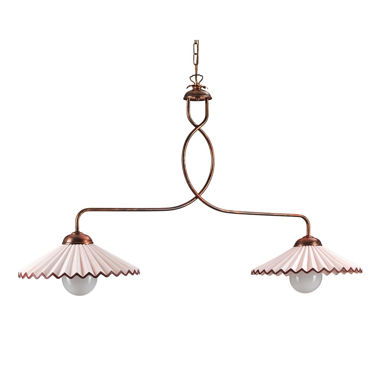 Kronleuchter Rosina Bernstein/Bronze max. 22 Watt - Bernsteinfarben/Bronzefarben, KONVENTIONELL, Keramik/Metall (100/32/115cm)