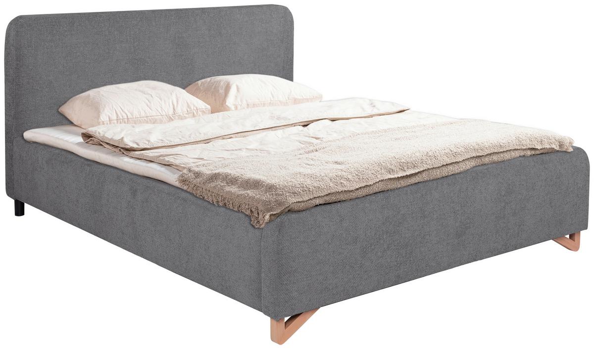 Oblazinjena Postelja Flamingo, Antracit, 180x200cm - svetlo rjava/črna, Moderno, kovina/umetna masa (180/200cm) - MID.YOU