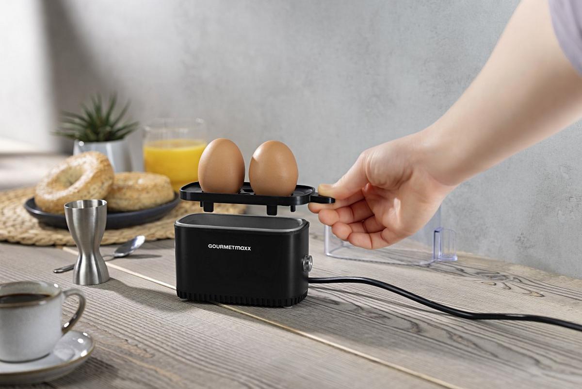 Eierkocher Gourmetmaxx Schwarz max. 250 Watt - Schwarz, Basics, Kunststoff/Metall (18,50/14,50/6,5cm) - GOURMETMAXX