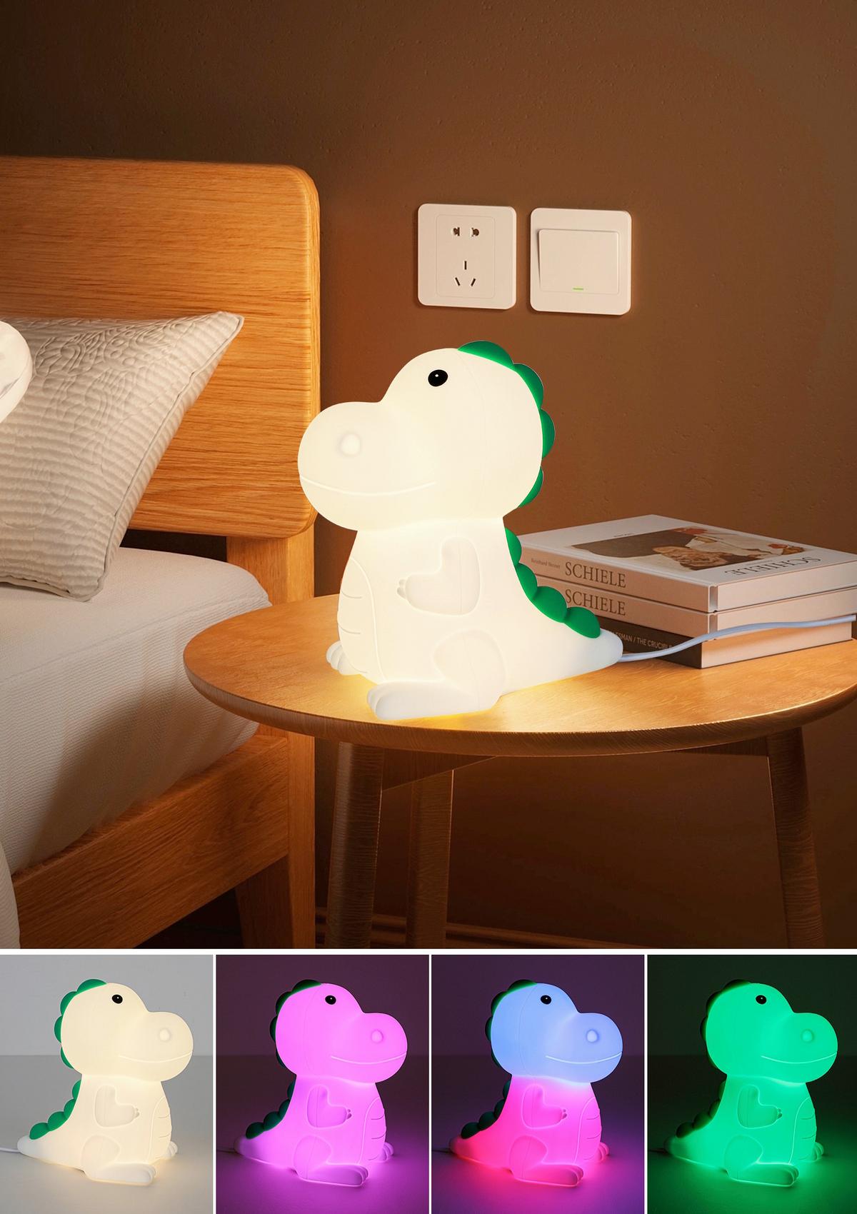 Nočna Lučka Dino - bela, Moderno, umetna masa (8,5/13,8/13,5cm) - Mömax