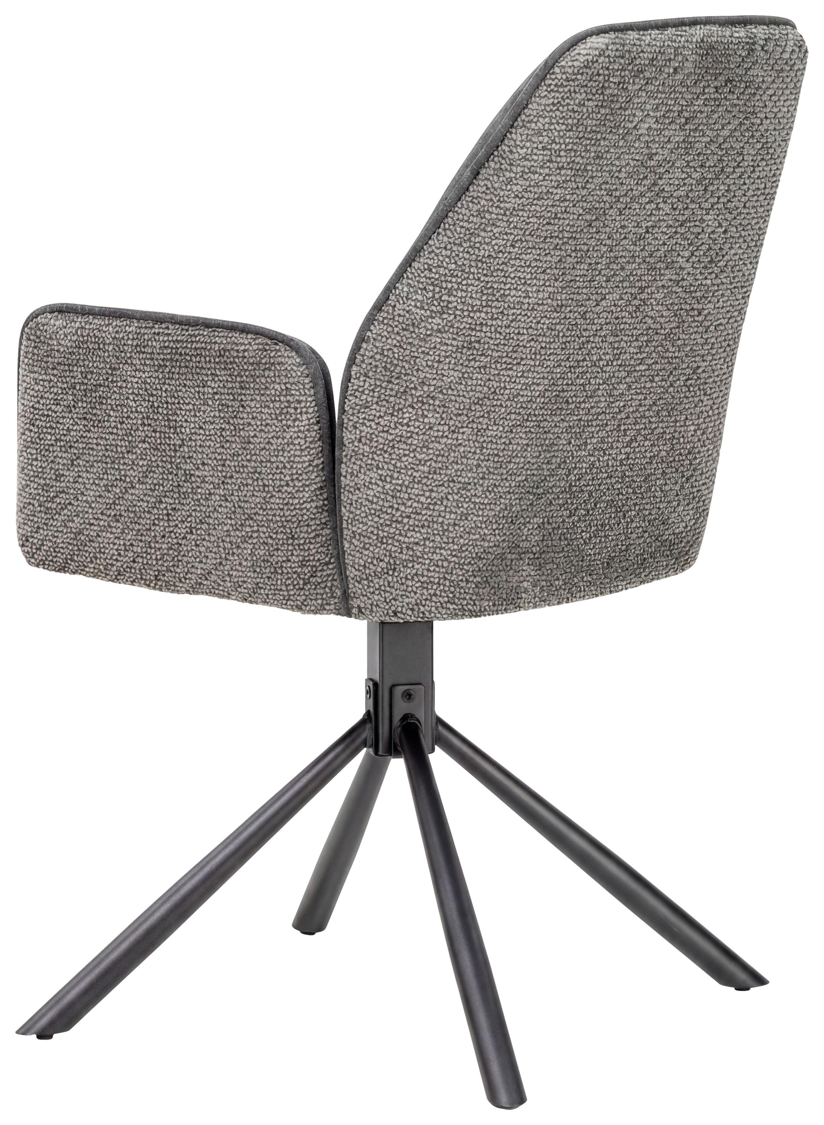 STOL MED ARMSTÖD QUEENS - svart/antracit, Design, metall/textil (60/89/64cm) - Mömax