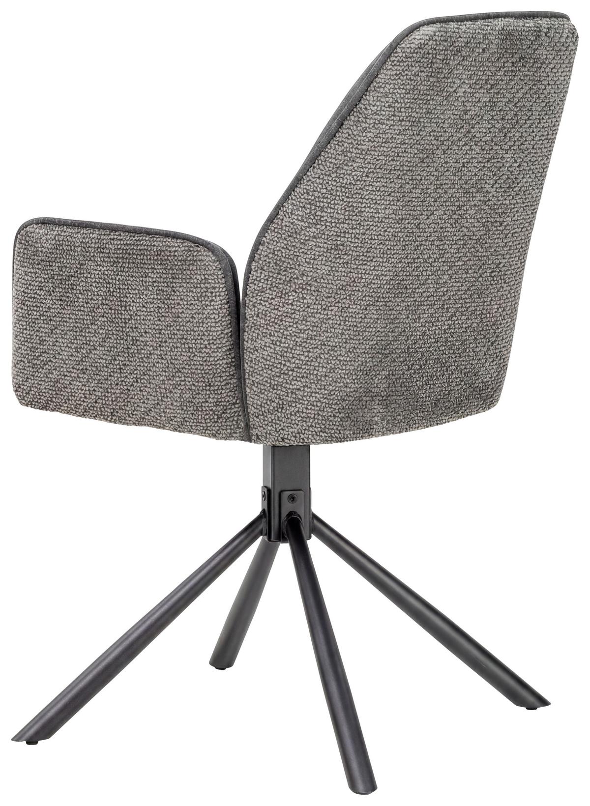 Armlehnstuhl Queens Anthrazit - Anthrazit/Schwarz, Design, Textil/Metall (60/89/64cm) - Mömax