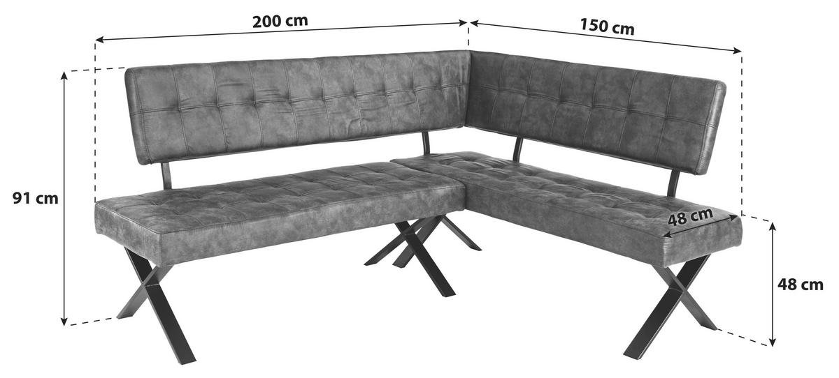 Kotna Klop Donna, Vintage Rjava, 200 X 150 Cm - rjava/antracit, Moderno, kovina/tekstil (200/150cm)