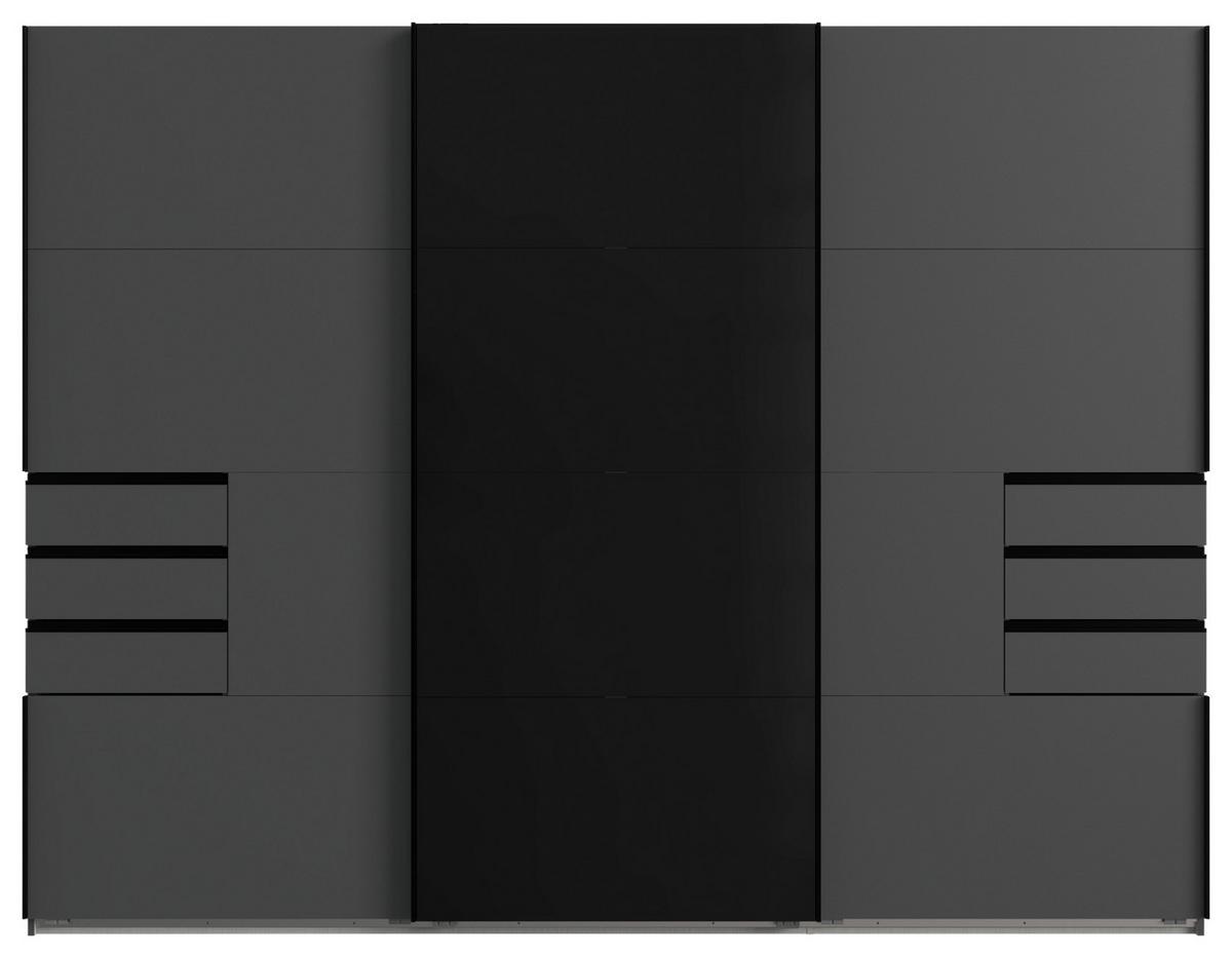 Ormar S Kliznim Vratima Saigon - boje grafita/crna, Konvencionalno, staklo/drvni materijal (270/208/64cm) - Premium Living