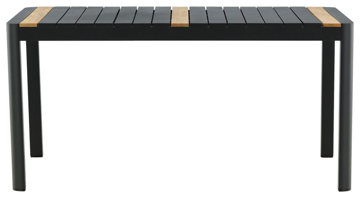 GARTENTISCH TOGO - Schwarz, KONVENTIONELL, Holz/Metall (150/90/75cm) - Gardenson