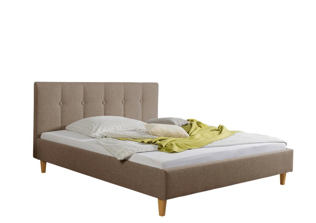 Polsterbett Kenny Hellbraun ca. 200x200 cm - Hellbraun/Naturfarben, MODERN, Holz/Textil (200/200cm) - Livetastic