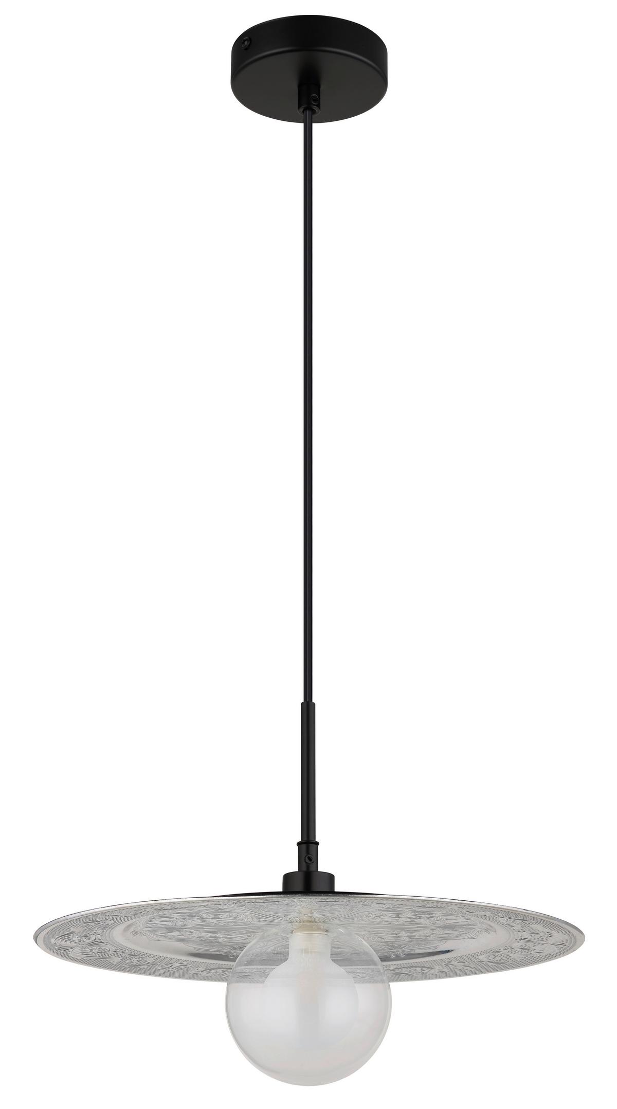 HÄNGELEUCHTE 15169S - Klar/Silberfarben, Konventionell, Glas/Kunststoff (33/119cm) - Globo