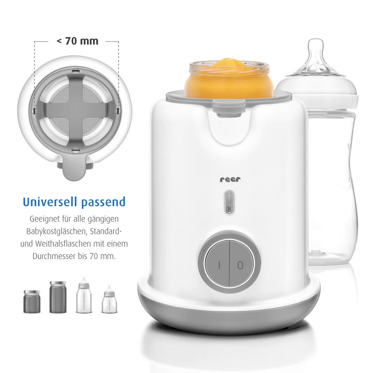 PODGRZEWACZ DO BUTELEK TURBOFOOD - biały, Basics, tworzywo sztuczne (15,5/19,4/15,5cm) - Reer