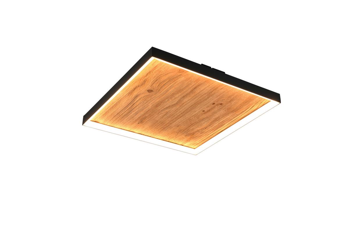 LAMPA SUFITOWA LED 655510130 KALEA - czarny/kolor sosnowy, Natur, metal/drewno (45/45/7,5cm) - Trio Leuchten