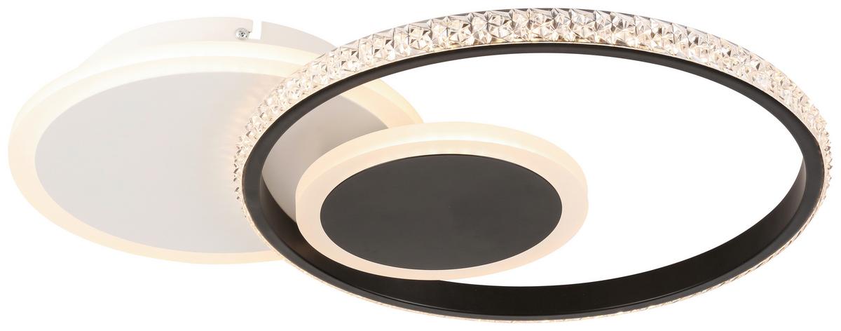 LED-Deckenleuchte Rulm in Schwarz/Weiß max. 18 Watt - Schwarz/Weiß, MODERN, Kunststoff/Metall (45/32/6,5cm) - Modern Living