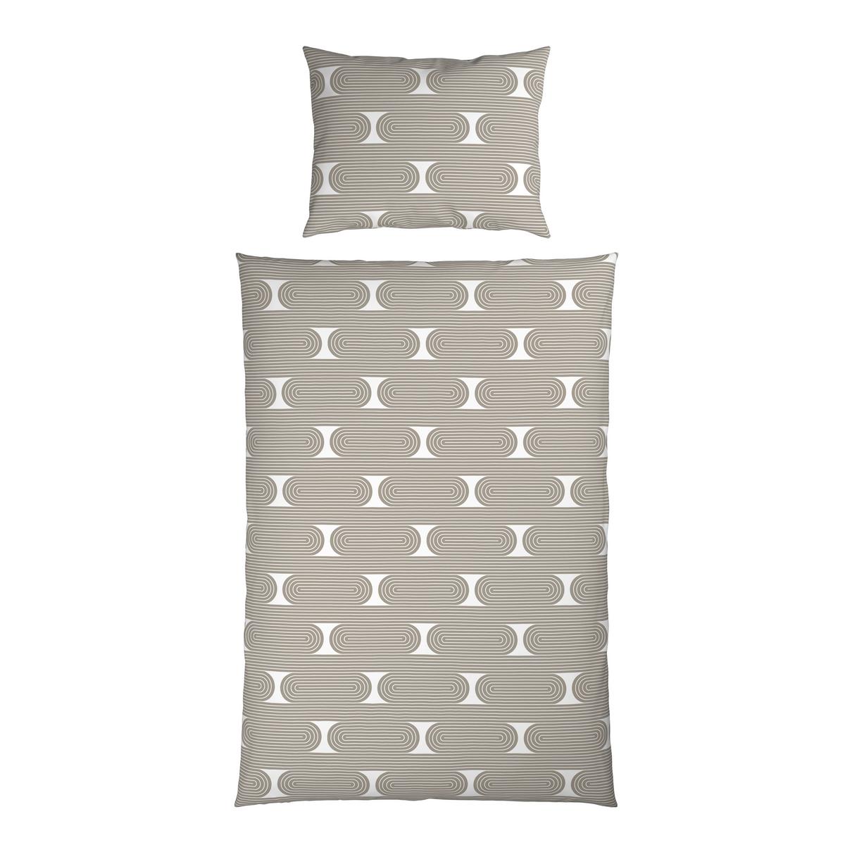 Posteljnina Retro - bela/sivorjava, Moderno, tekstil (140/200cm) - Mömax