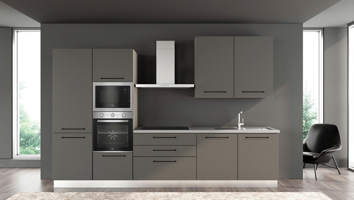Blok Kuhinja S Aparatima Line 330 - siva/crna, Konvencionalno, metal/drvo (330/216-240/60cm) - Mömax