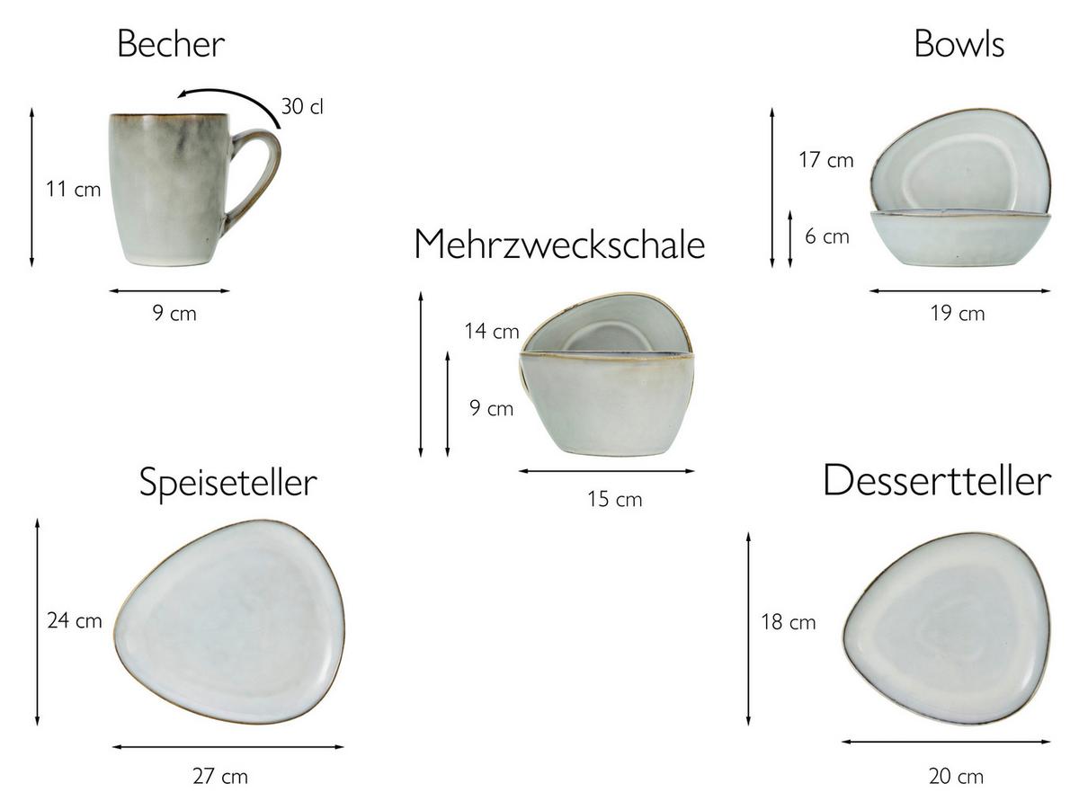 Kombiservice Cloudy in Weiß, 10-teilig - Weiß, Trend, Keramik (34/29,5/36cm) - Creatable