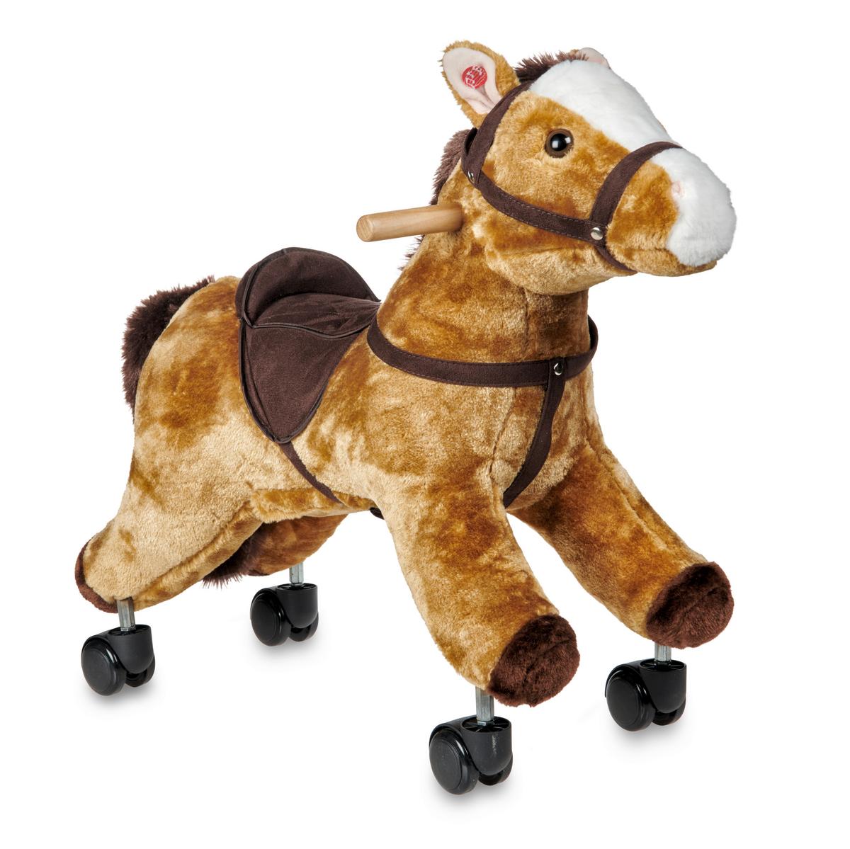 KONIK NA BIEGUNACH SPEEDY - brązowy, Basics, tworzywo sztuczne/metal (57/24/52cm) - My Baby Lou