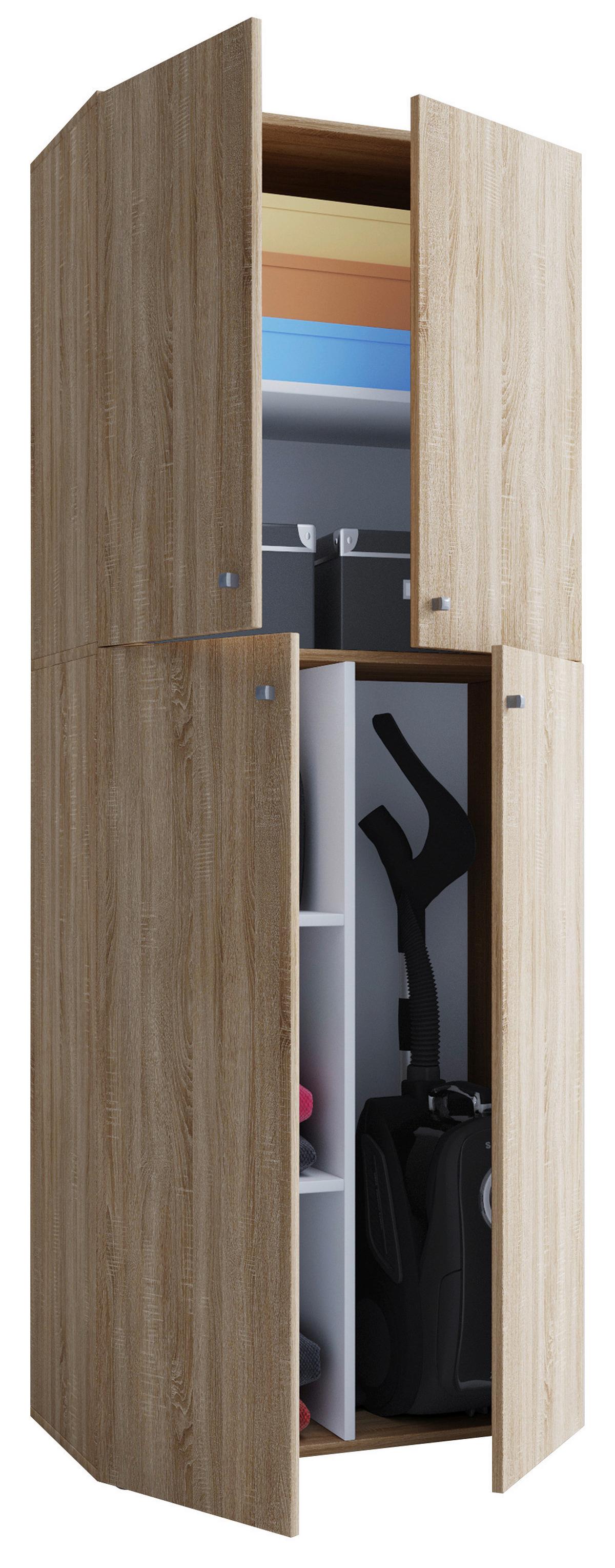 Mehrzweckschrank Lona ca. 70x182 cm Eichefarben - Eichefarben/Weiß, KONVENTIONELL, Holzwerkstoff (70/182/37cm) - MID.YOU