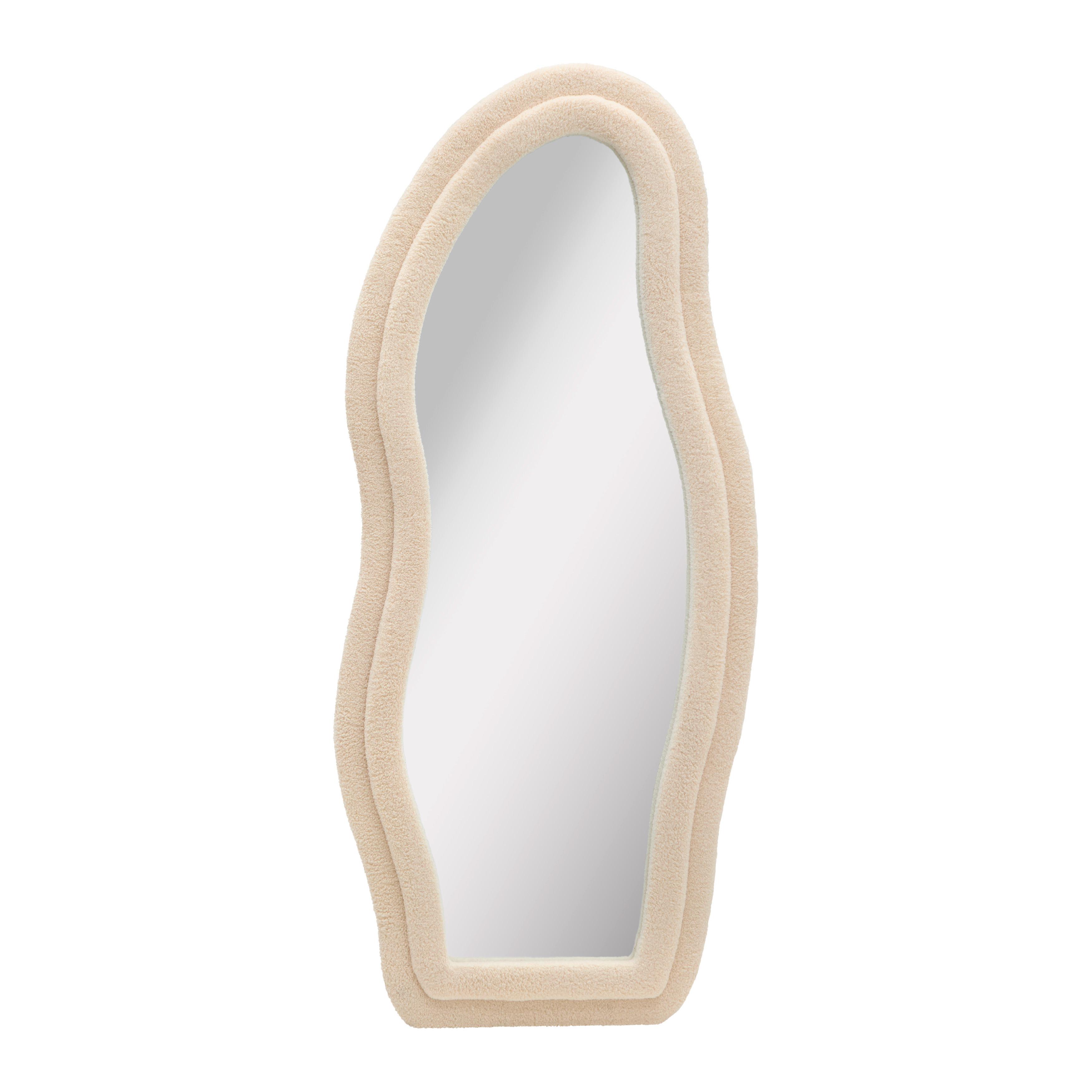 Oglindă de perete SANJA - bej, Romantik / Landhaus, sticlă/textil (70/160/3,5cm) - Modern Living