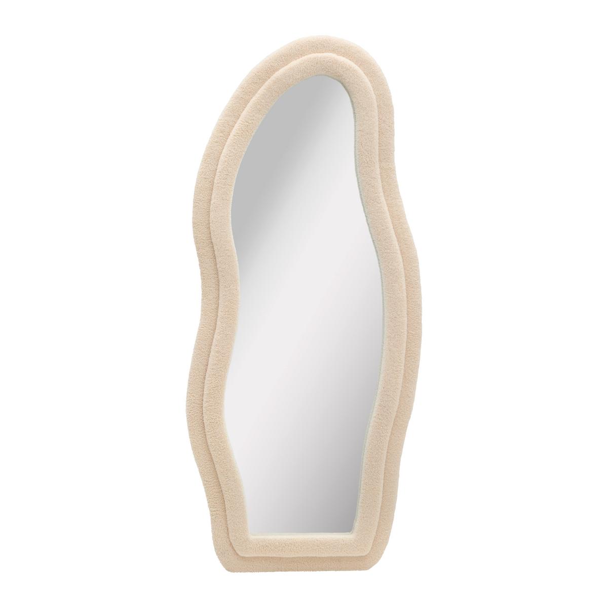 Oglindă de perete SANJA - bej, Romantik / Landhaus, sticlă/textil (70/160/3,5cm) - Modern Living