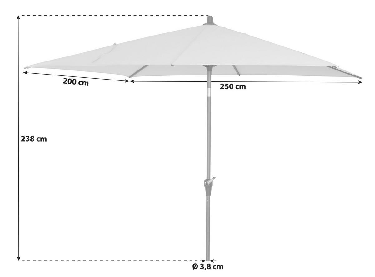 Sonnenschirm Anthrazit/ Olivgrün ca. 250x238x200 cm - Anthrazit/Olivgrün, KONVENTIONELL, Textil/Metall (250/200cm) - Siena Garden