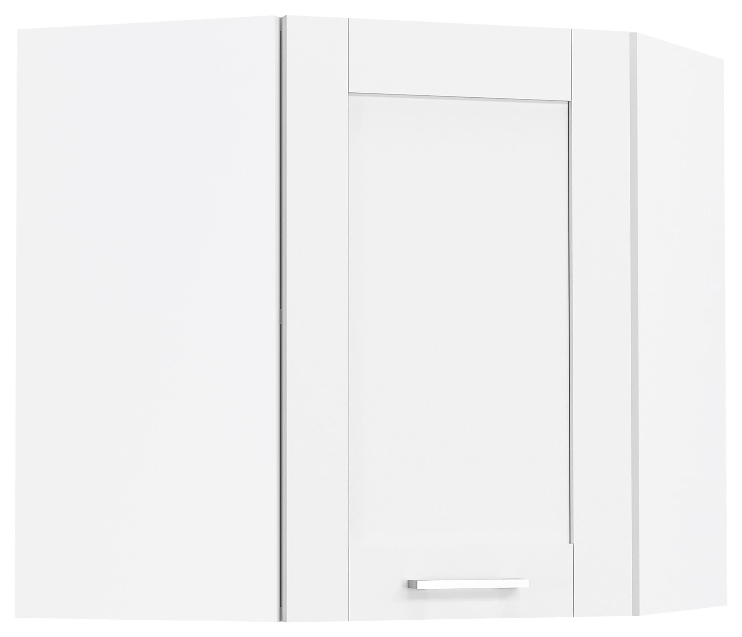Eckoberschrank Colura - Weiss/Silberfarben, Trend, Holzwerkstoff/Kunststoff (57/60/57cm) - MID.YOU