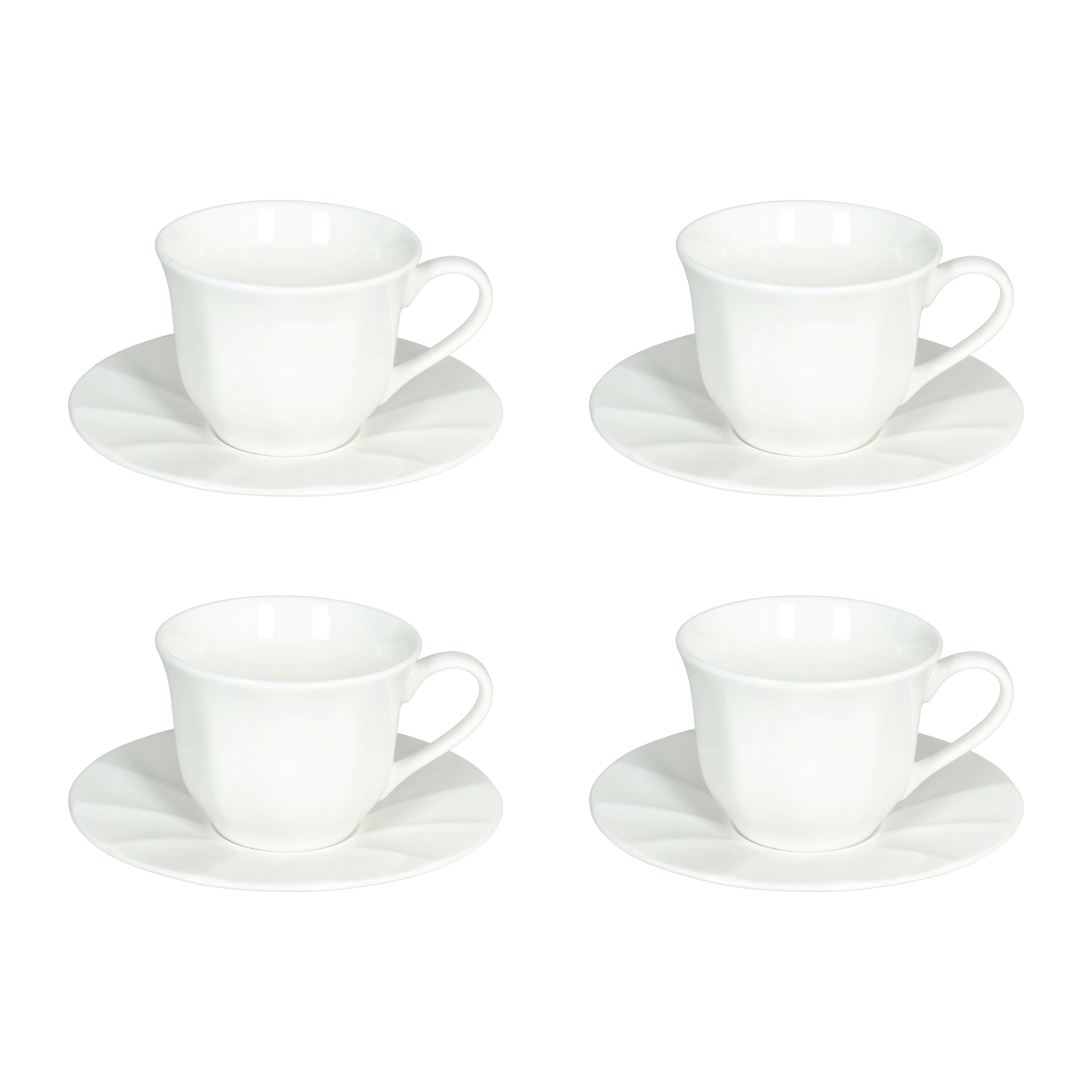 Set Za Čaj Queen Bianco, 4/1 - bijela, Basics, keramika (13,7/19,5/20cm) - Tognana