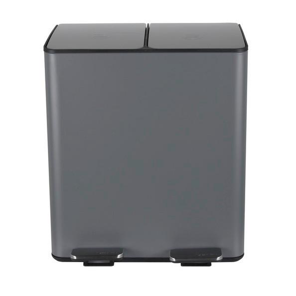 Treteimer Aliya Matt Dark-Grey - Dunkelgrau/Schwarz, Basics, Kunststoff/Metall (45/30/51cm) - Spirella