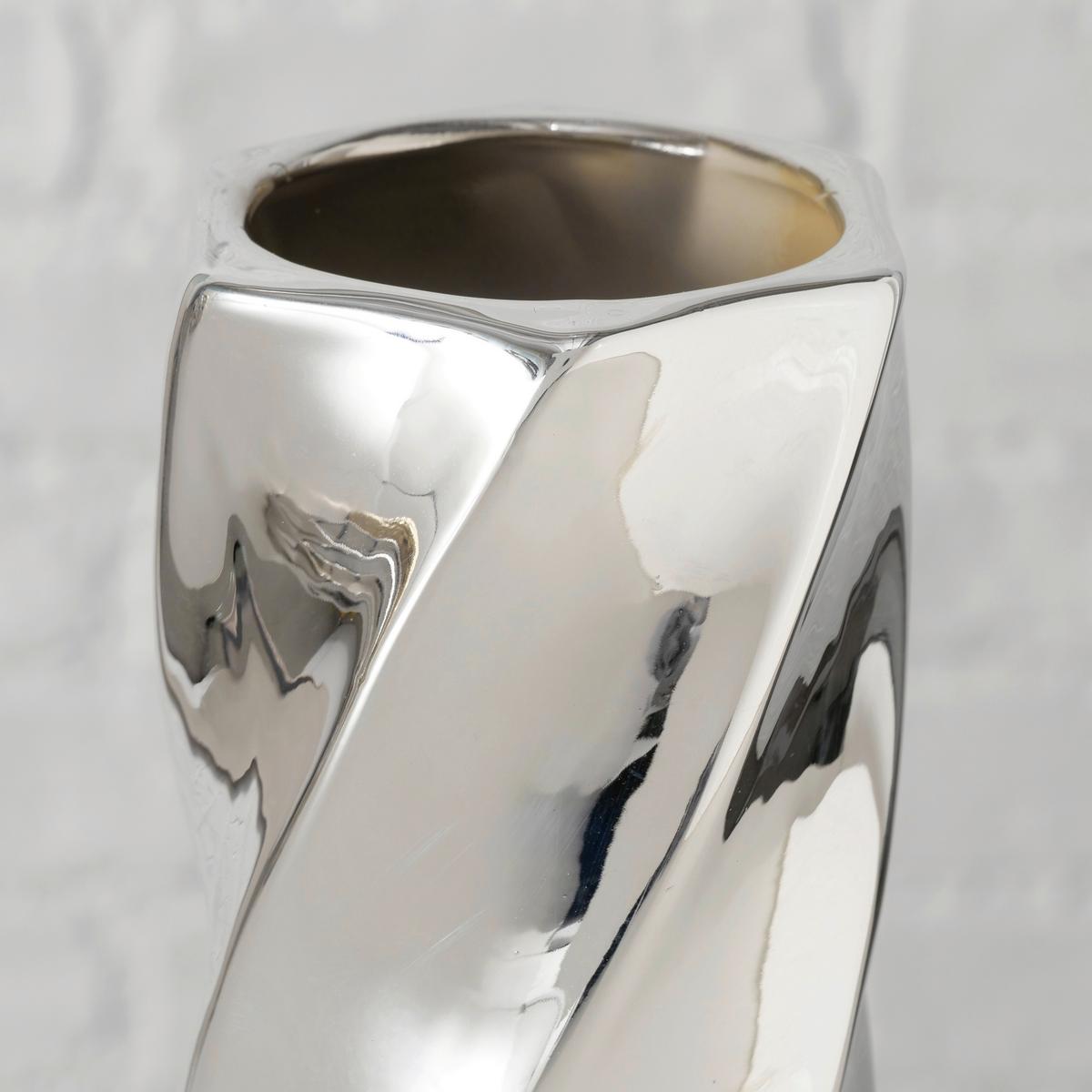 Vase Vilde I Silberfarben - Silberfarben, Basics, Keramik (8/15,5cm) - Mömax