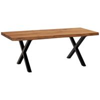 Klubska Miza Couchtisch - črna/barve akacije, Design, kovina/les (120/60/46cm) - MID.YOU