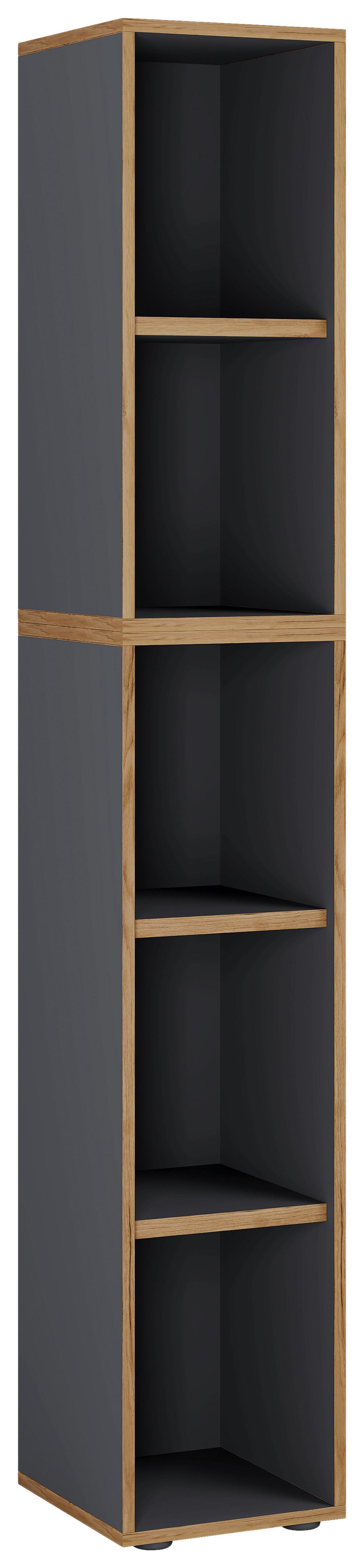 AKTENREGAL SALIA B30 - Honigeiche/Anthrazit, Design, Holzwerkstoff/Kunststoff (30/183/33cm) - MID.YOU