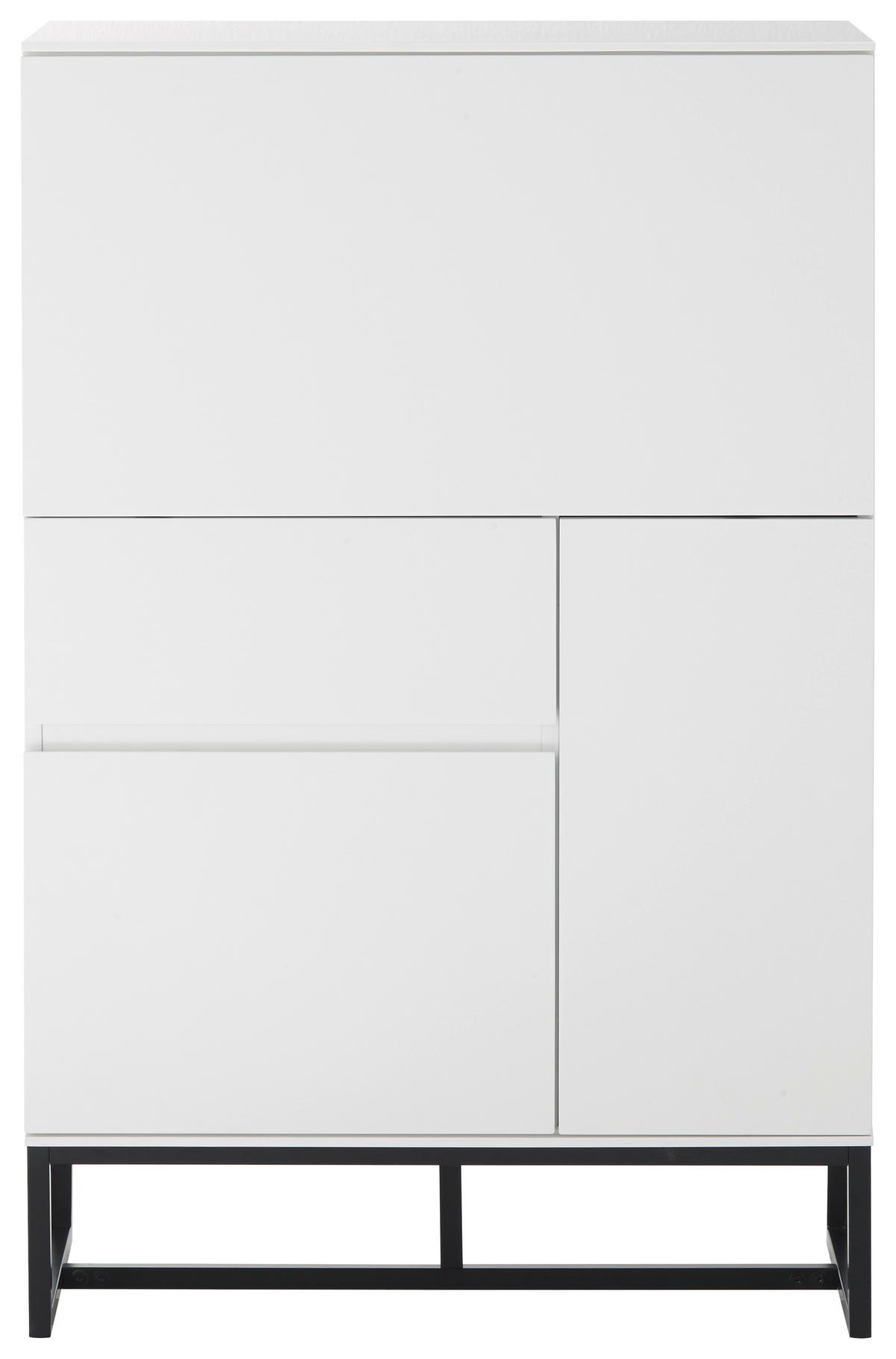 SEKRETARZYK JEREZ - biały/czarny, Modern, materiał drewnopochodny/metal (75/114/40cm) - Livetastic