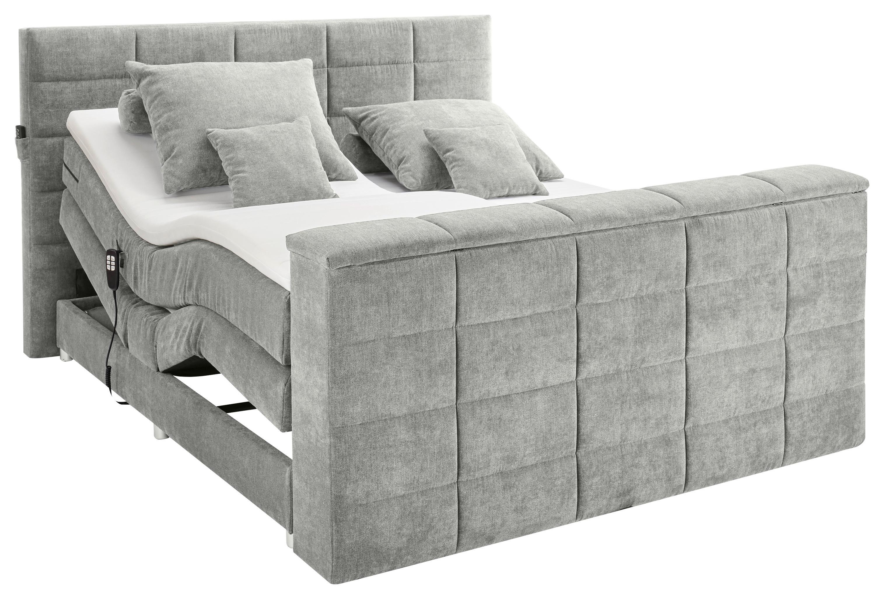 Boxspringbett Denver Schlamm ca. 180x200 cm mit Topper - Schlammfarben, KONVENTIONELL, Textil (180/200cm) - Carryhome