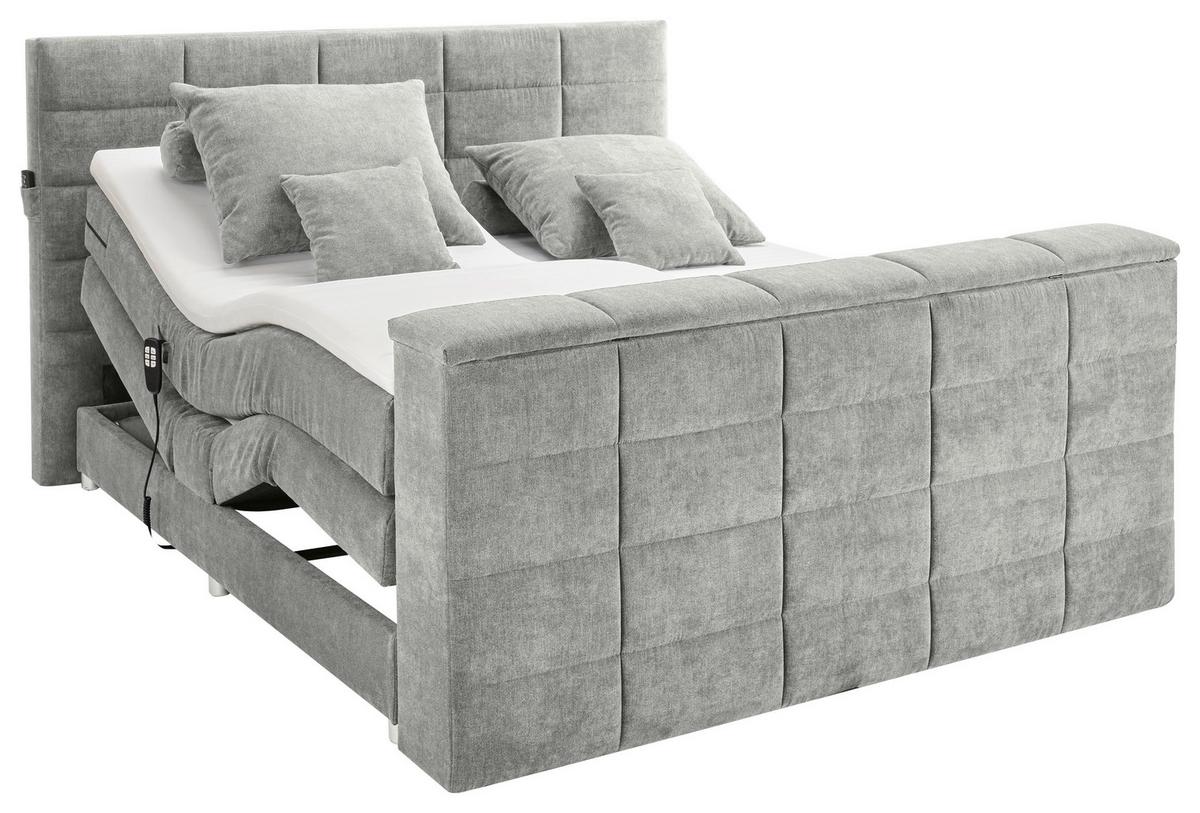 Boxspringbett Denver Schlamm ca. 180x200 cm mit Topper - Schlammfarben, KONVENTIONELL, Textil (180/200cm) - Carryhome