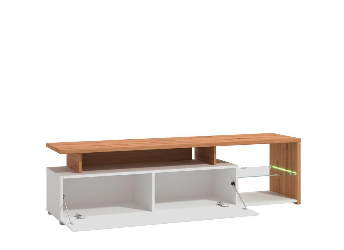 Lowboard Arctic Weiß/Eiche Artisan - Weiß/Eiche Artisan, MODERN, Holzwerkstoff (170/47/42cm) - Mömax