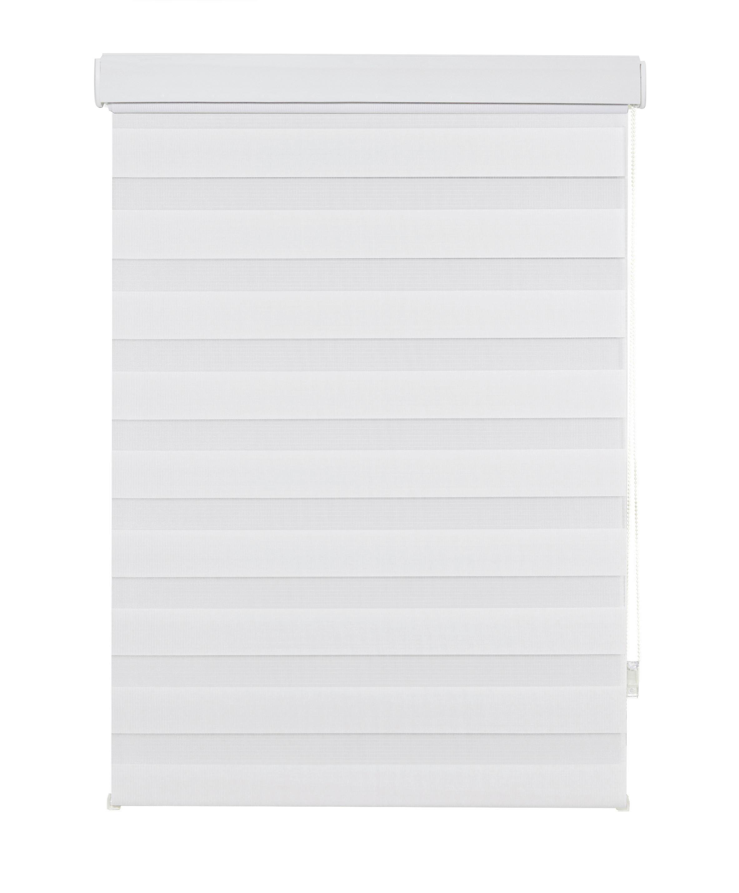 ROLETA PODWÓJNA ELEMENTS - biały/przezroczysty, Basics, tkanina (90/160cm) - Boxxx