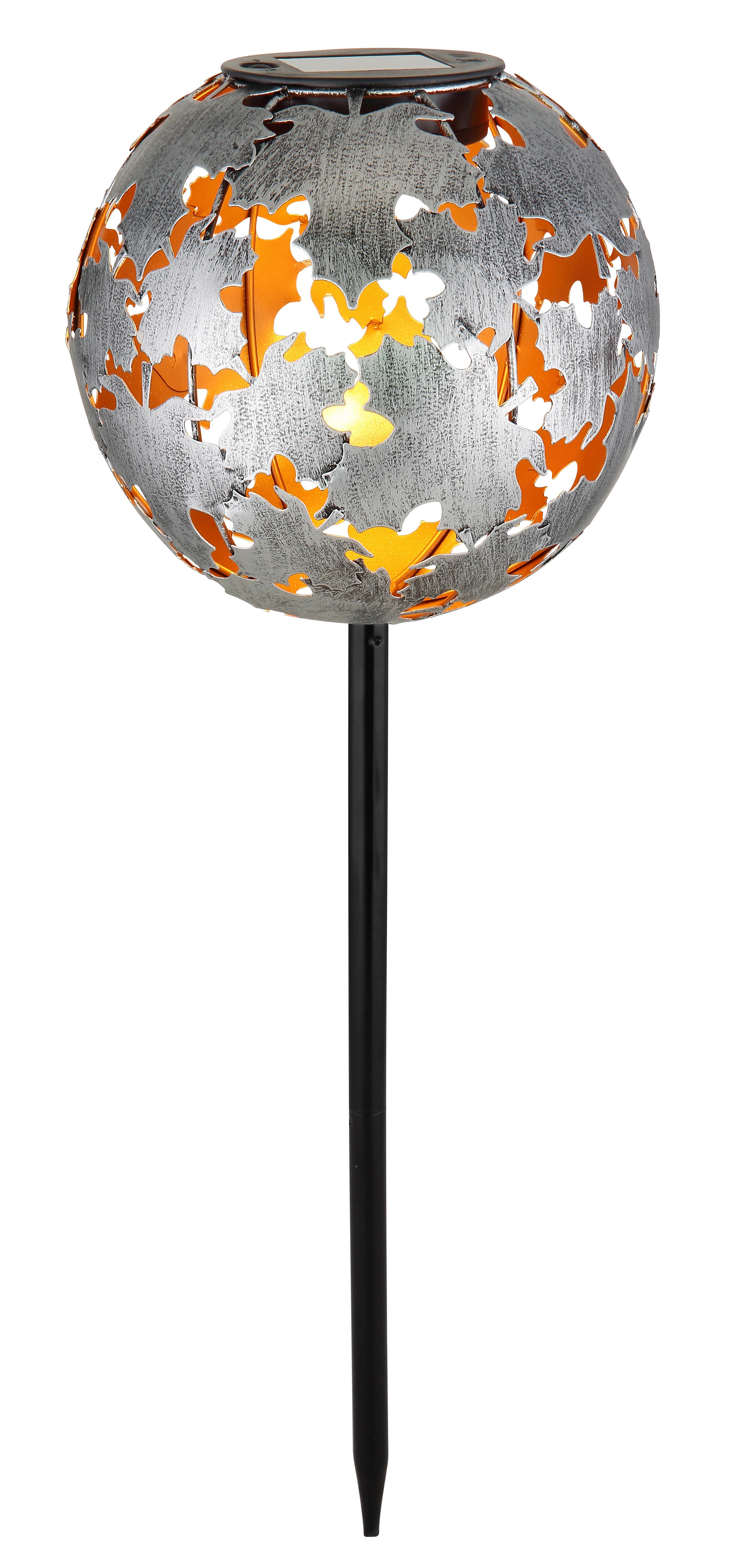 SOLARLEUCHTE 3648S SOLAR - Silberfarben, Metall (18/52,5cm) - Globo
