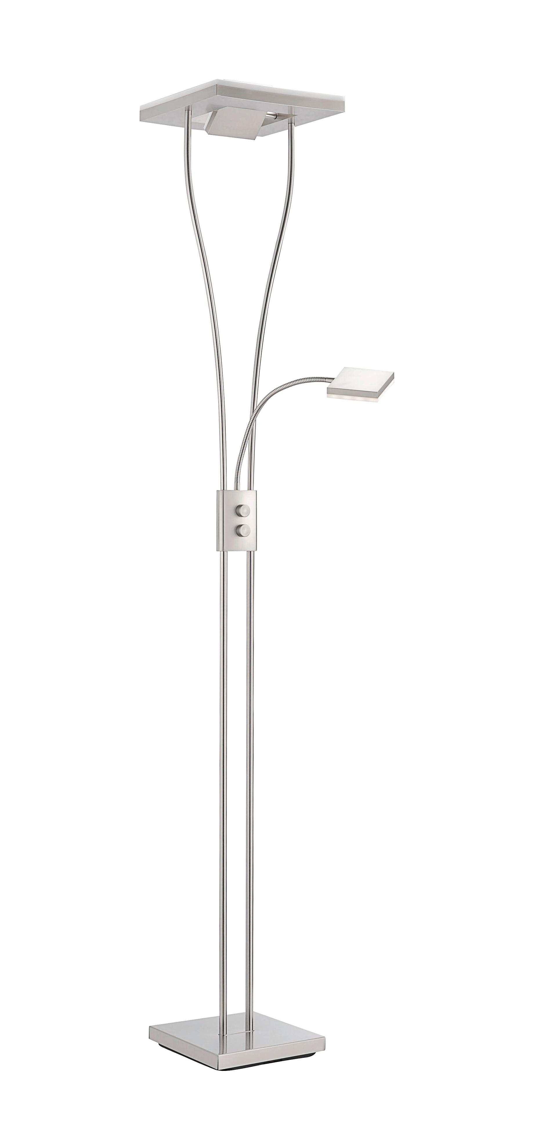 Stehleuchte Helia in Nickelfarben max. 20 Watt - Nickelfarben, Design, Metall (57/57/197,5cm)