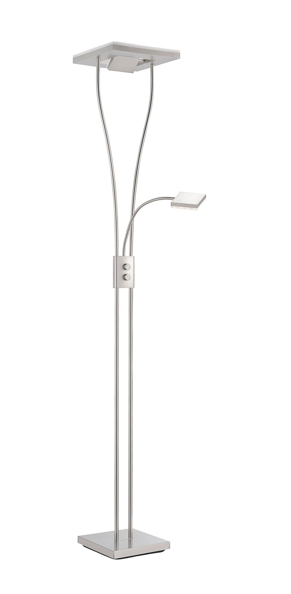 Stehleuchte Helia in Nickelfarben max. 20 Watt - Nickelfarben, Design, Metall (57/57/197,5cm)