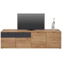 TV-Element in Graphit/Eichefarben - Eichefarben/Graphitfarben, MODERN, Holzwerkstoff/Metall (193/57/41cm) - Premium Living