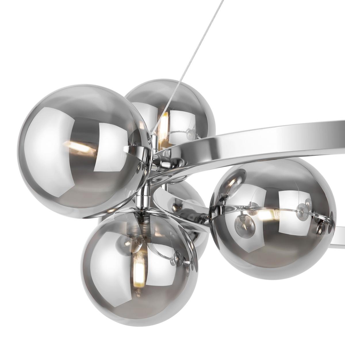 PENDELLEUCHTE DALLAS - Chromfarben/Grau, Trend, Glas/Metall (67/25cm) - MAYTONI