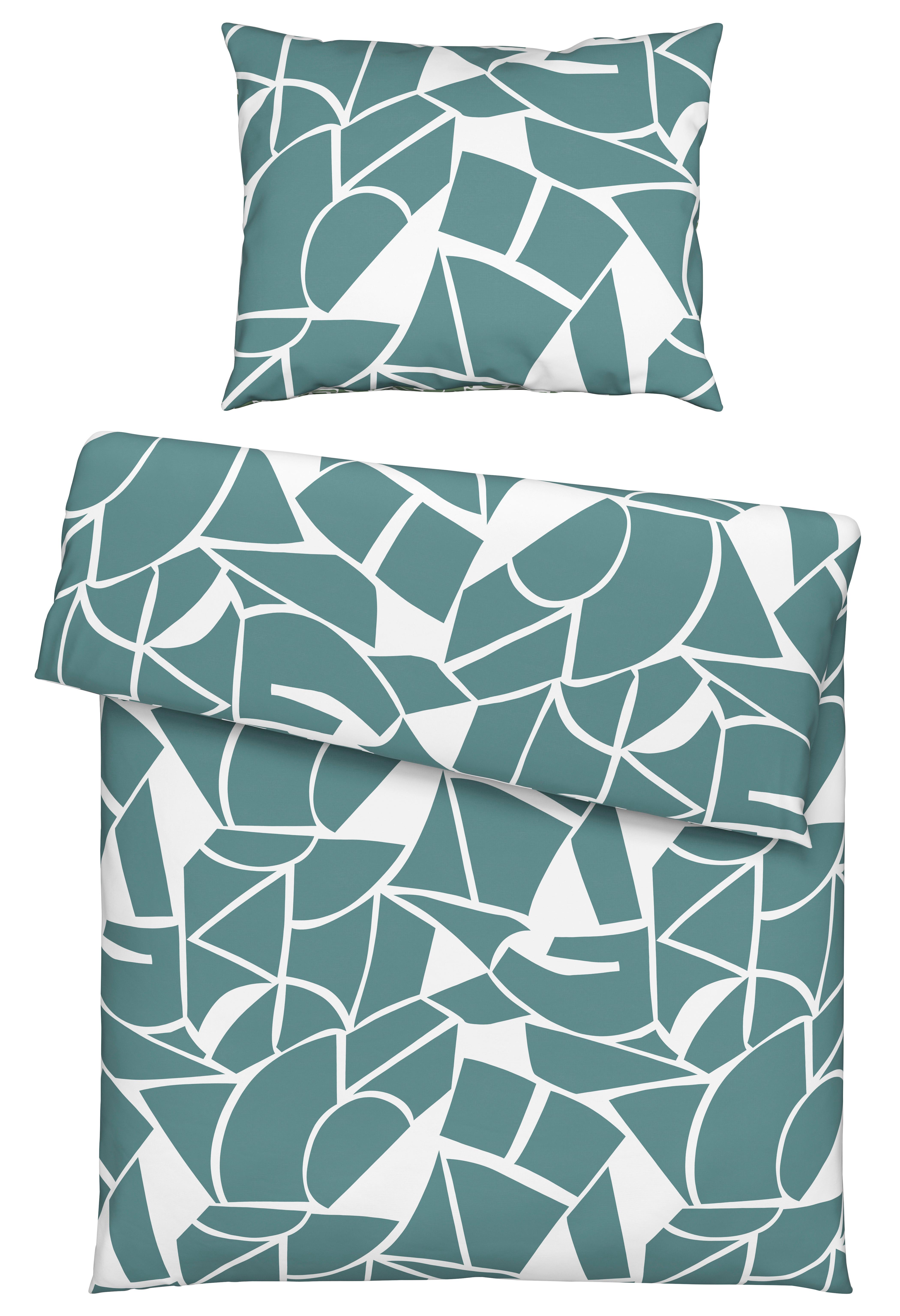 Posteljina Axel 140x200/60x80 Cm - bijela/plava, Moderno, tekstil (140/200cm) - Mömax