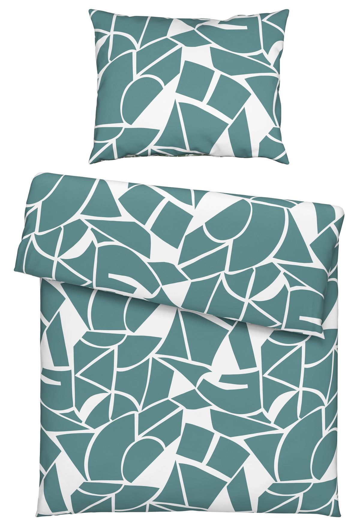 Posteljina Axel 140x200/60x80 Cm - bijela/plava, Moderno, tekstil (140/200cm) - Mömax
